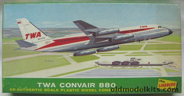 Lindberg 1/189 Convair 880 TWA Jetliner, 409-50 plastic model kit